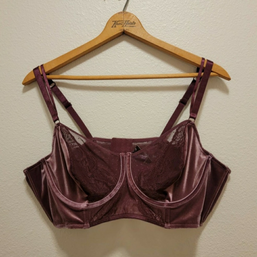 NWT Purple Velvet Longline Bra Torrid Size 3